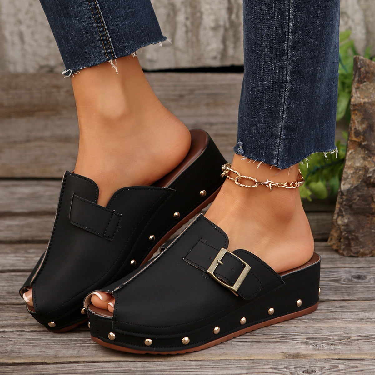 Fish Mouth Wedge Sandals for Women