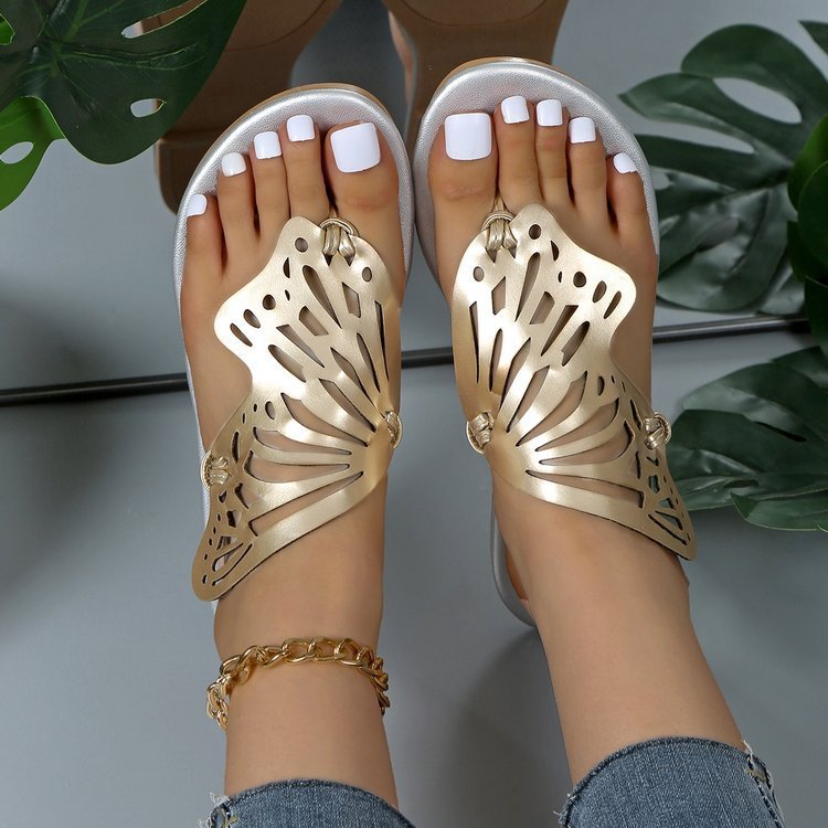 Butterfly Hollow Flip-Flop Sandals