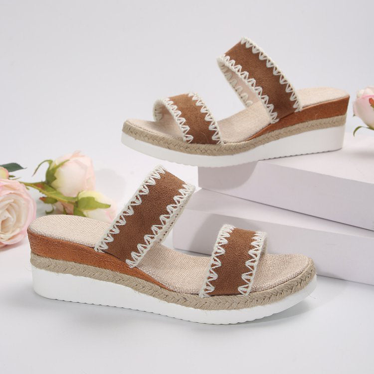 Hemp Rope Woven Wedge Sandals Women
