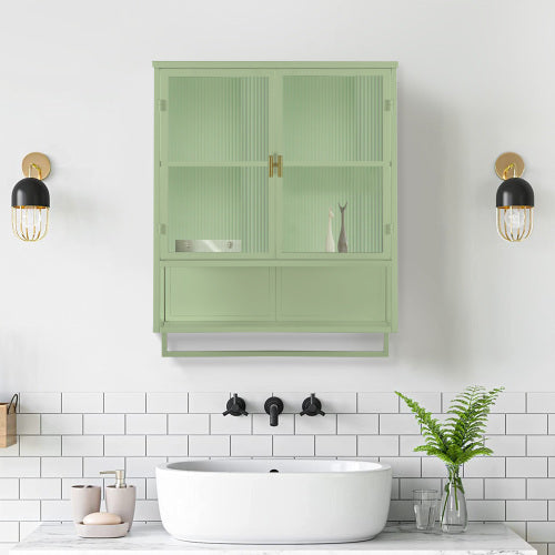 Modern Green Glass Door Wall Cabinet