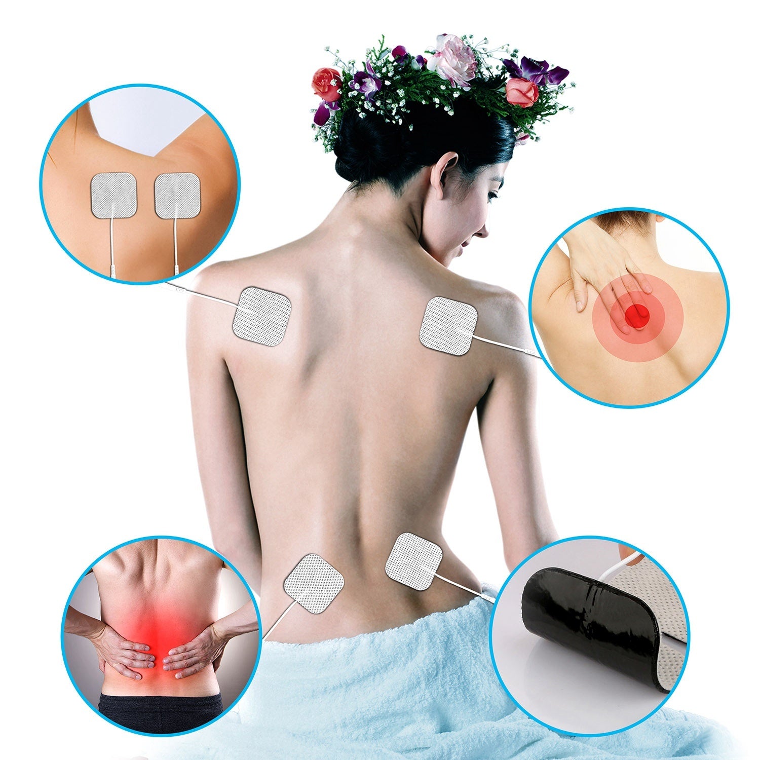 4Pcs TENS EMS Reusable Electrode Pads