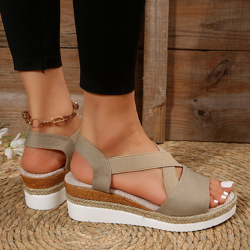 Women’s Cross-Strap Wedge Sandals
