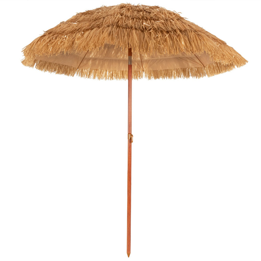 6.5ft Portable Thatched Tiki Beach Umbrella