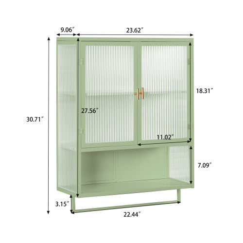 Modern Green Glass Door Wall Cabinet