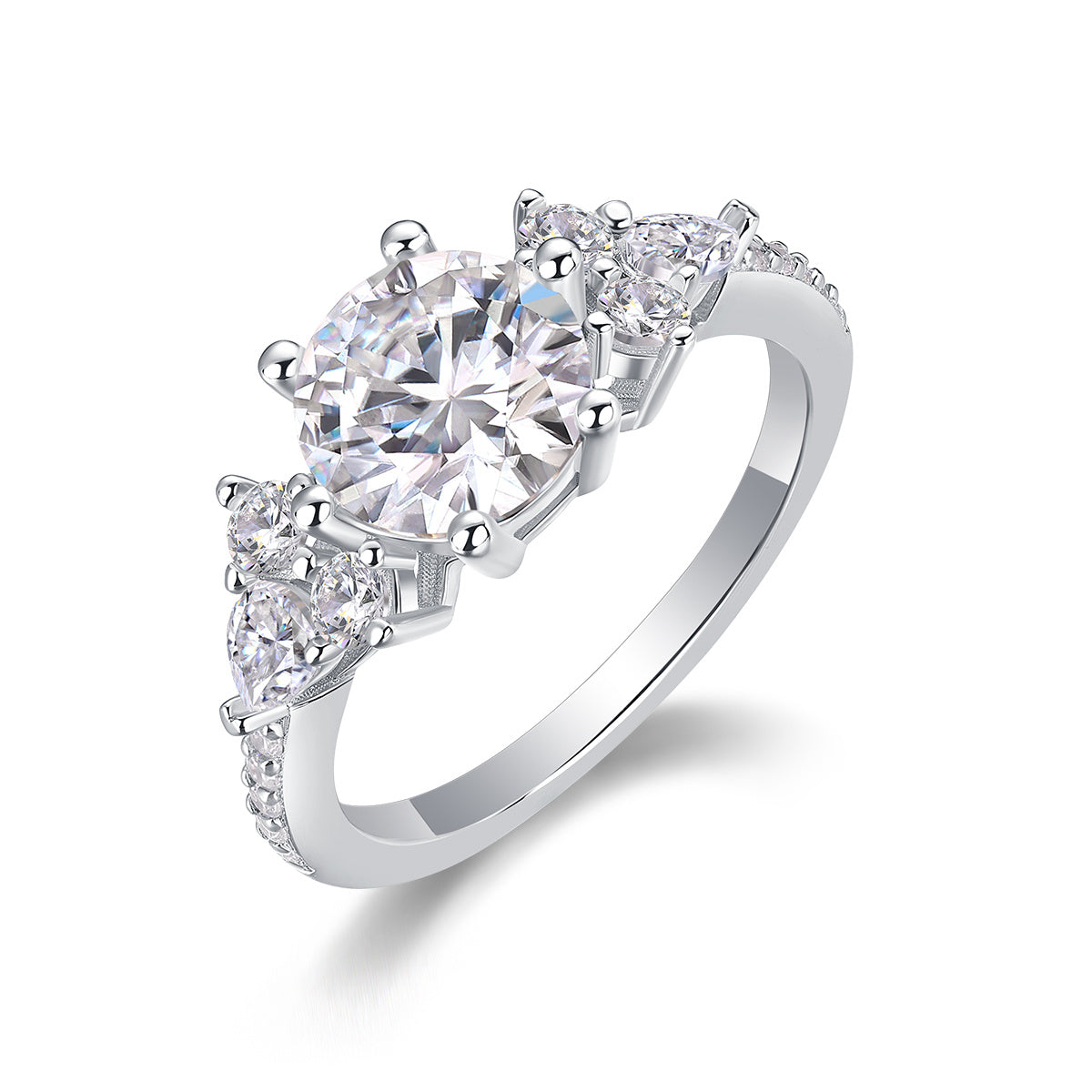 Luxury Moissanite Diamond Silver Ring