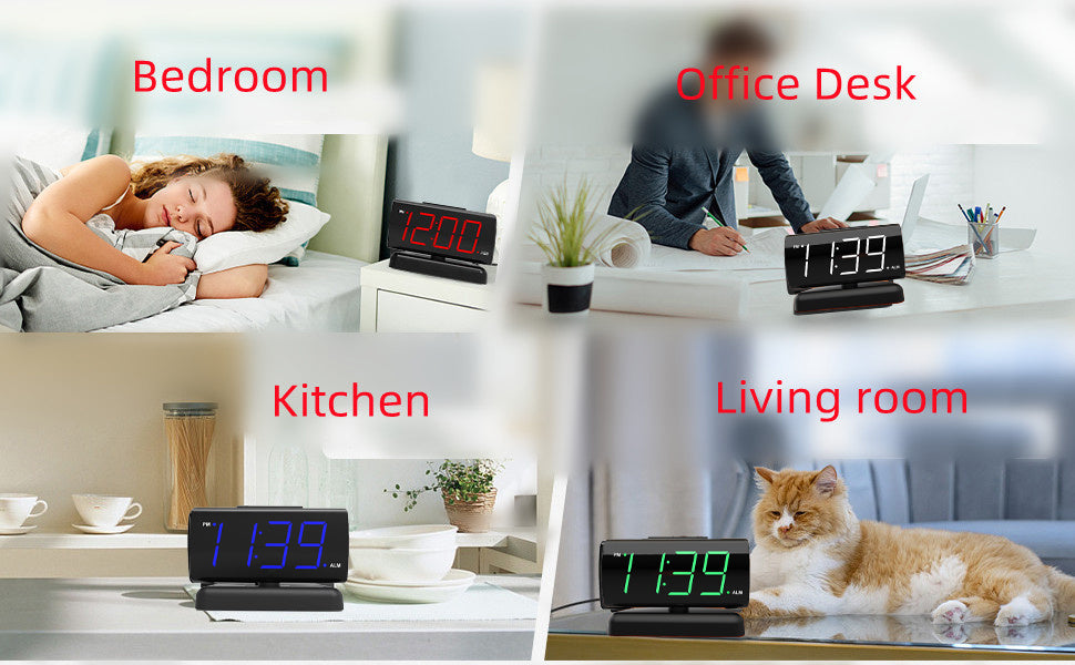 Large Digital Alarm Clock Rotating Base