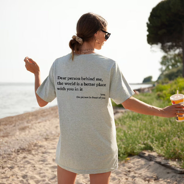 T-shirt à slogan imprimé pour femme