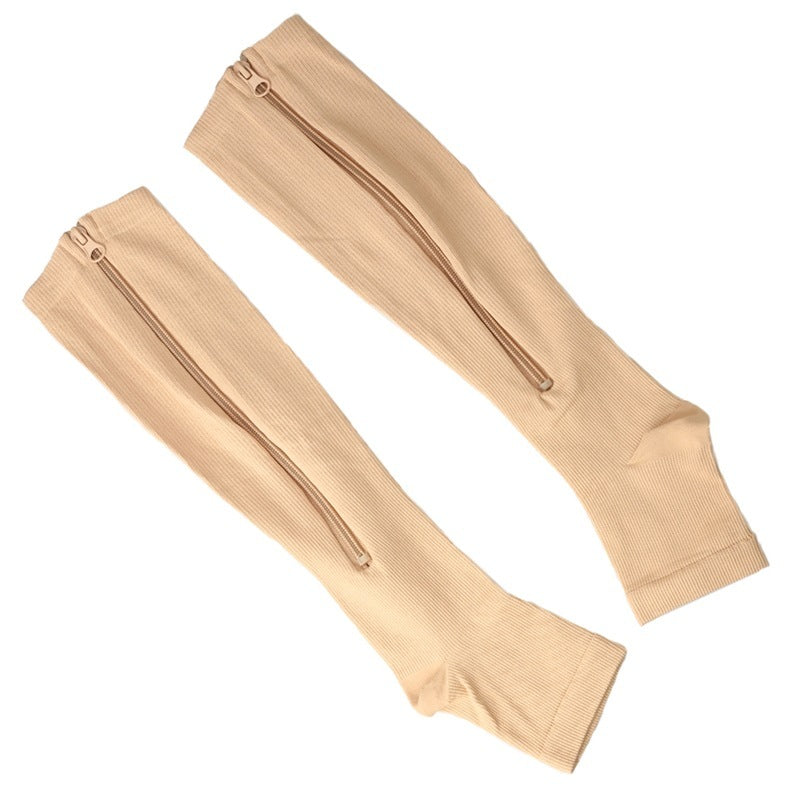 Chaussettes de yoga à fermeture éclair et compression