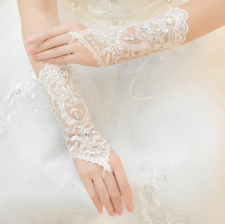Gants de mariage longs sans doigts