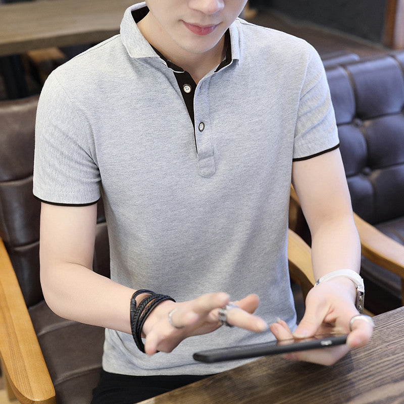 Polo patchwork décontracté pour homme