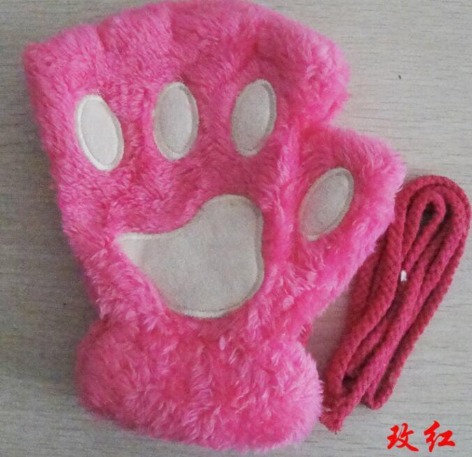 Gants mi-doigts en forme de pattes de chat mignons