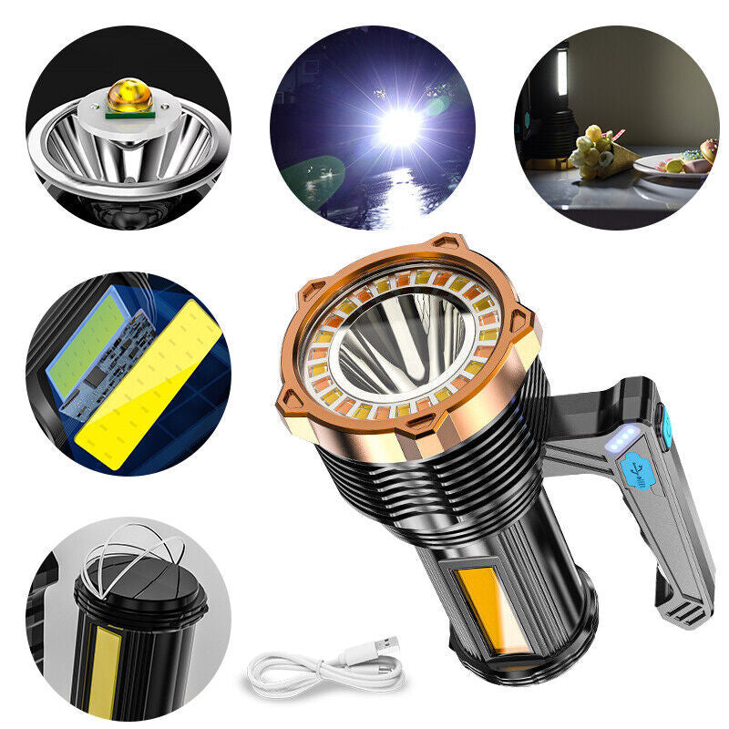 Rechargeable LED Flashlight, 8 Mode Searchlight