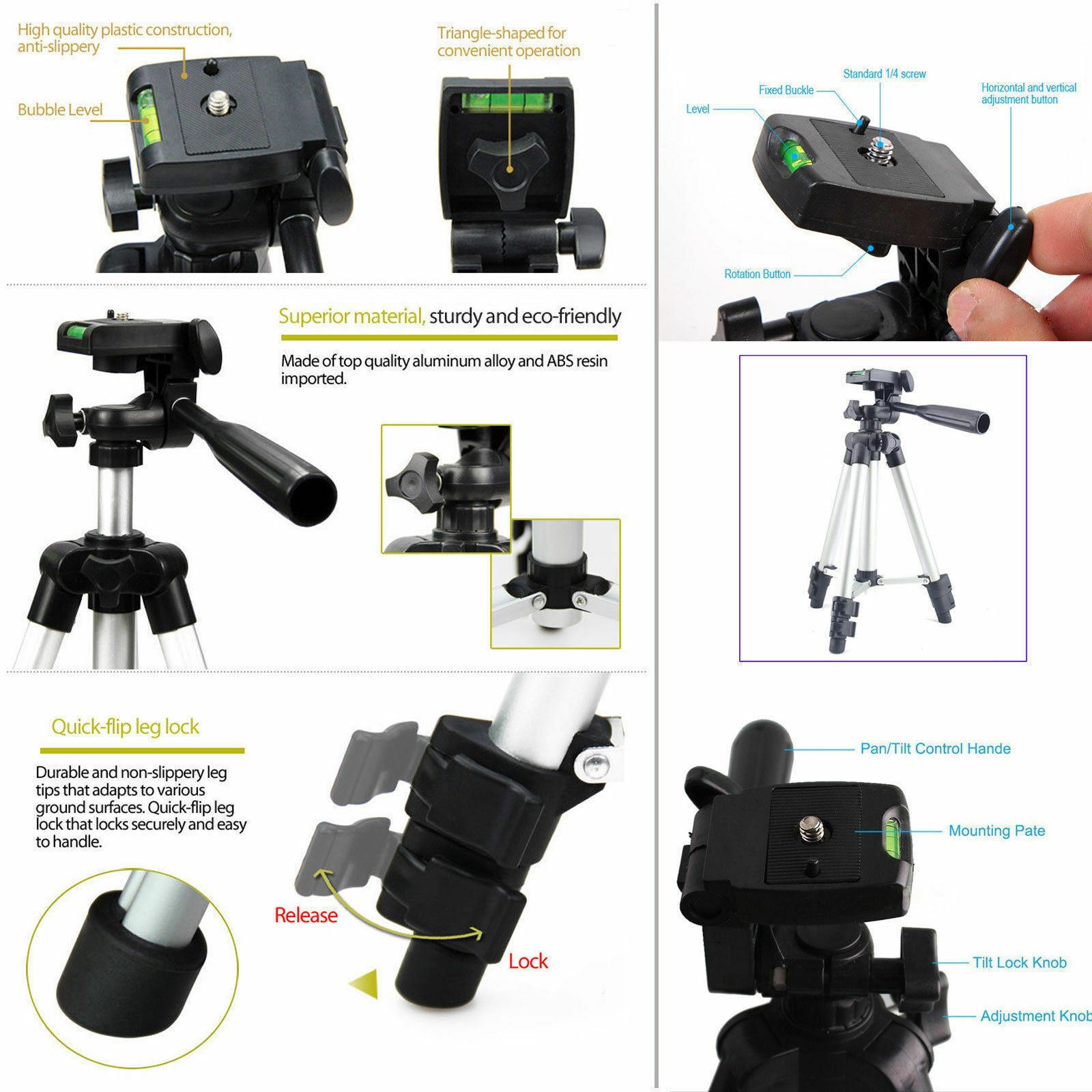Professional Tripod Stand for Phone & Camera