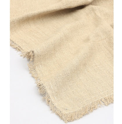 Stonewashed Linen Fringe Throw Blanket