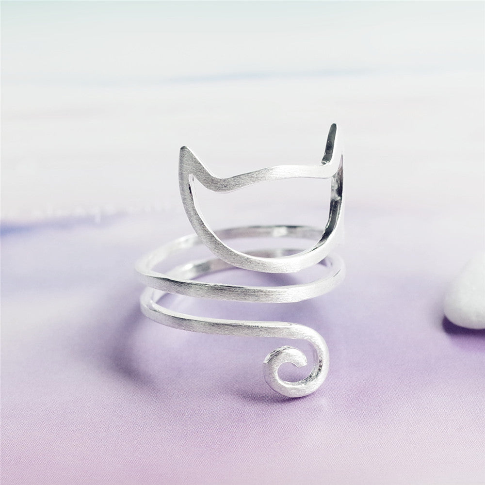 S925 Silver Cute Cat Ring