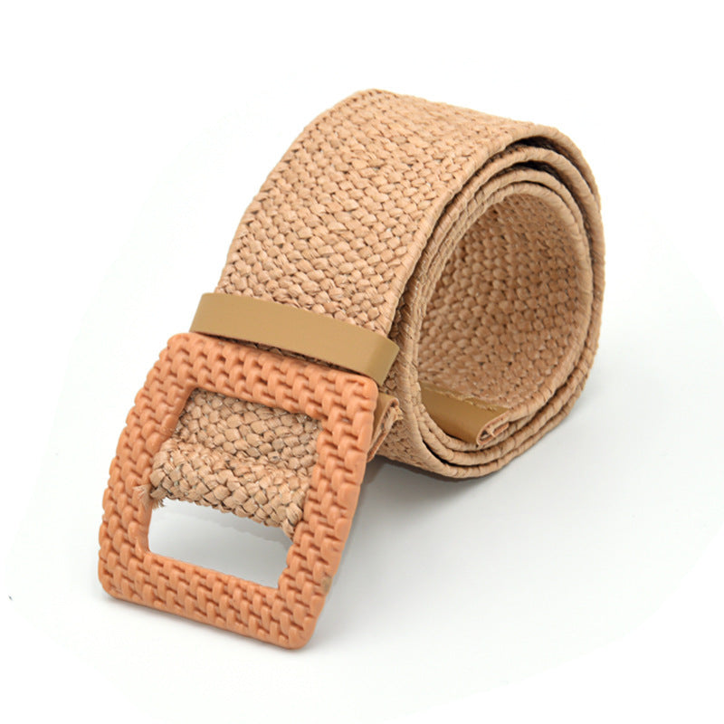 Ceinture large en coton et lin