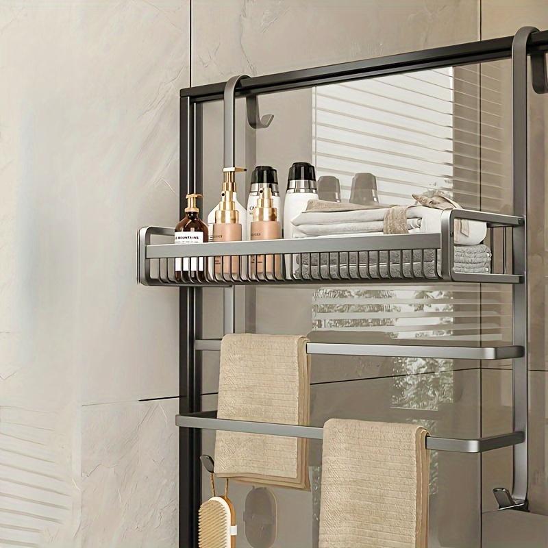 Punch-Free Bathroom Glass Door Towel Rack