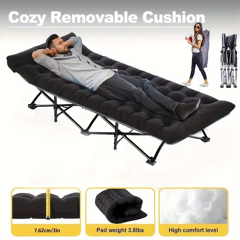 Black Heavy Duty Foldable Camp Cot