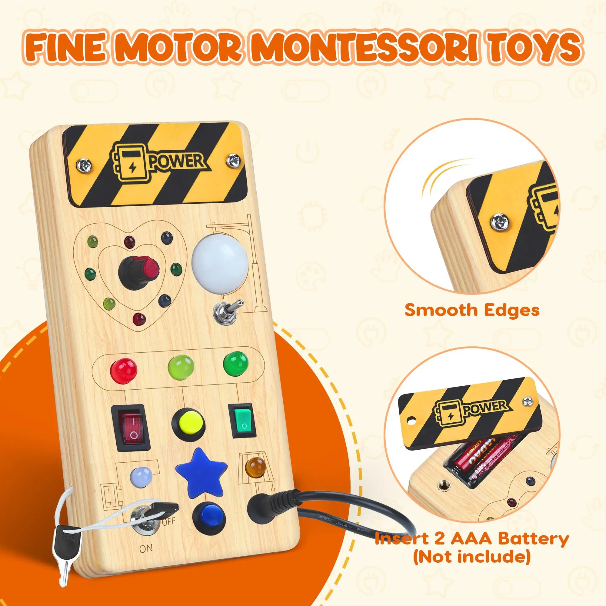 Montessori Wooden Busy Board Toy