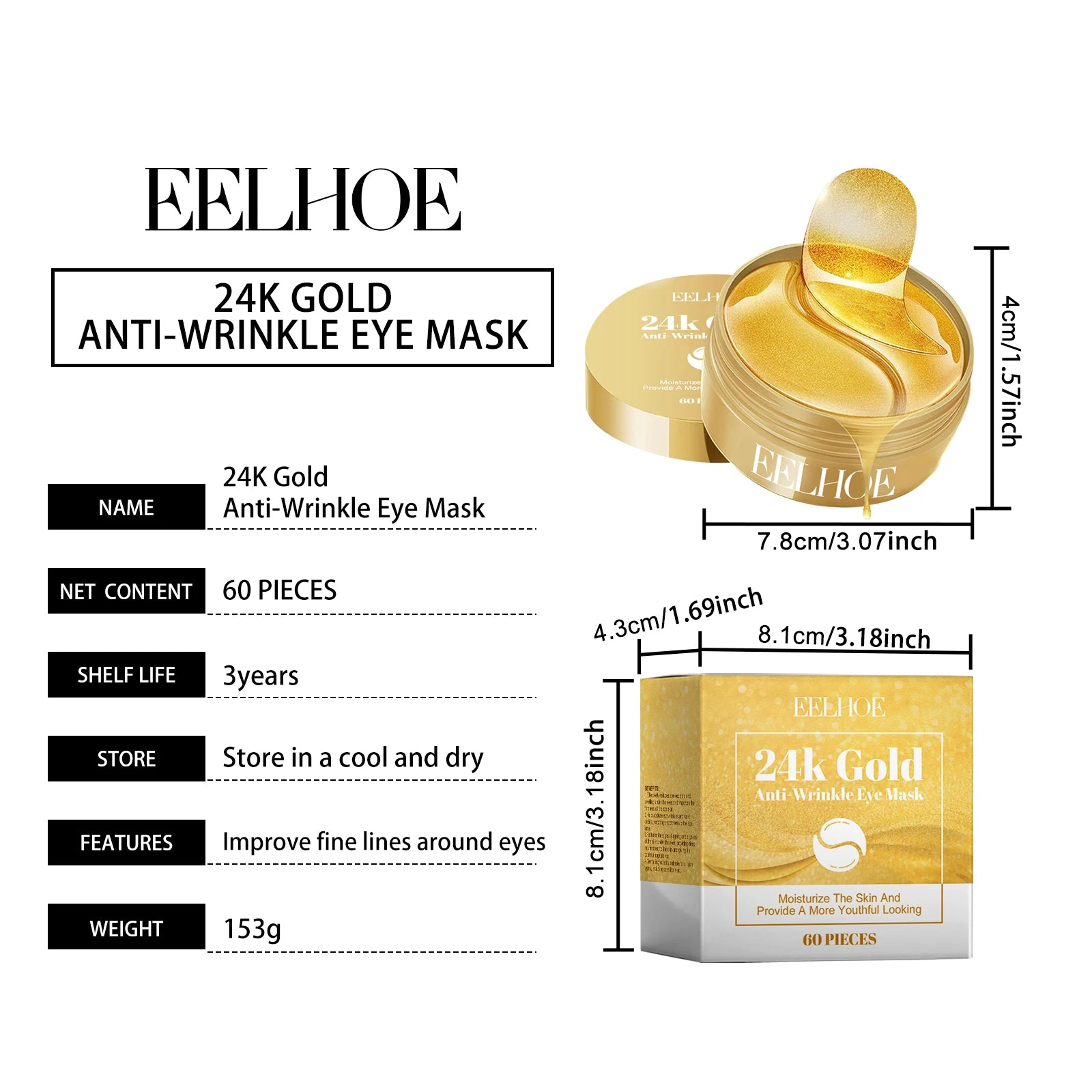 24K Gold Eye Mask – Brightening Care