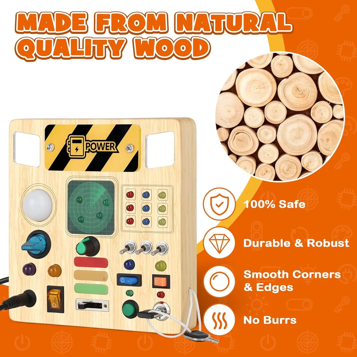 Montessori Wooden Busy Board Toy