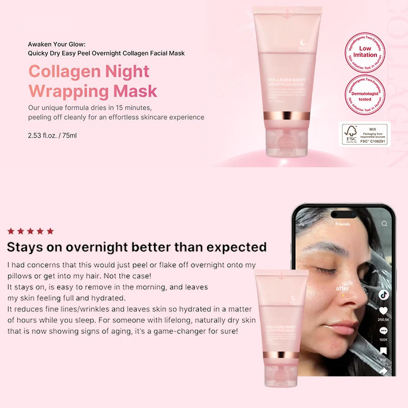 5PC Korean Collagen Peel-Off Face Mask