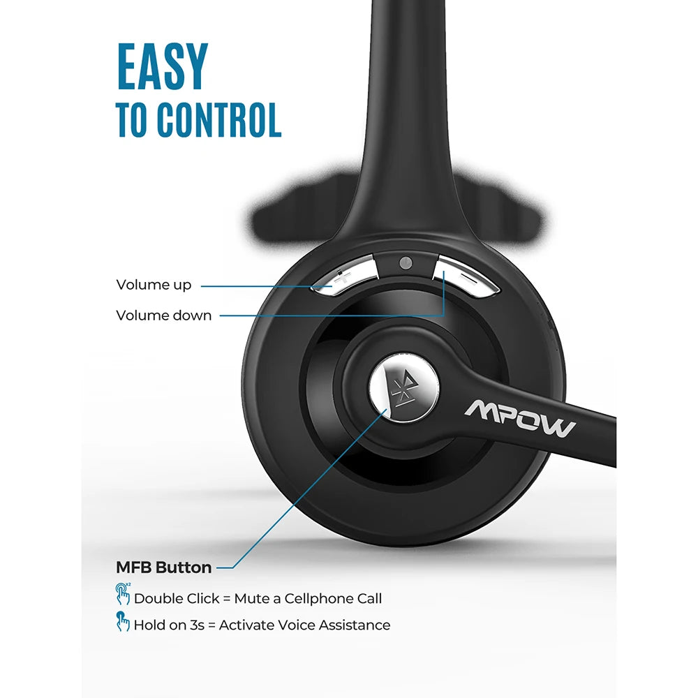 Mpow Pro Wireless Bluetooth Headset Mic