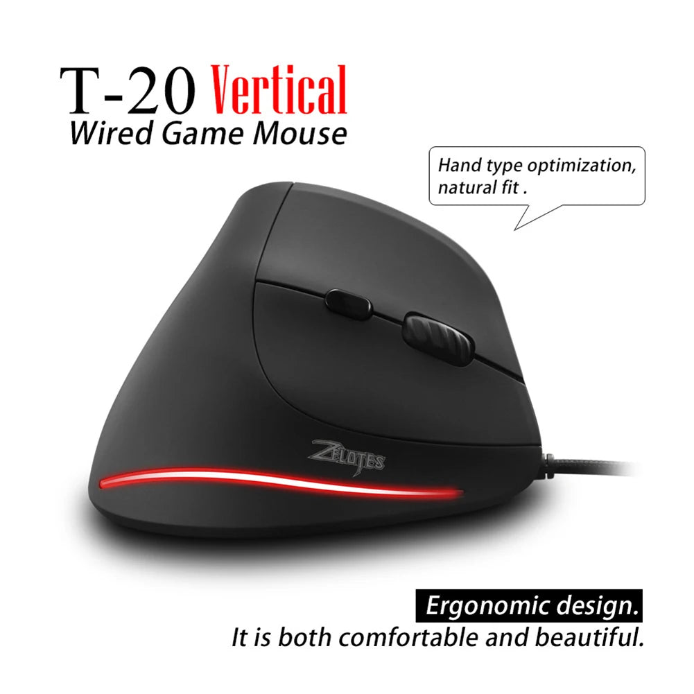ZELOTES T20 Vertical Gaming Mouse 3200 DPI