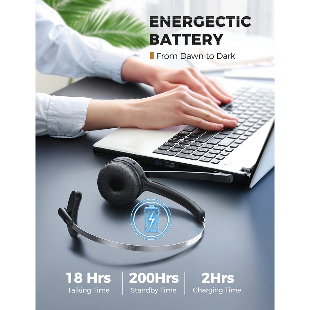 Mpow M5 Gray Wireless Headset with Mic