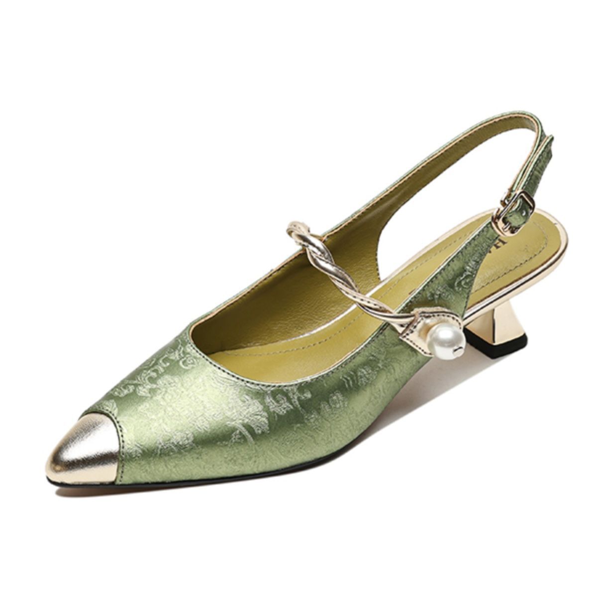 Ankle-Strap Stiletto Pointed Toe Mid Heel Sandals