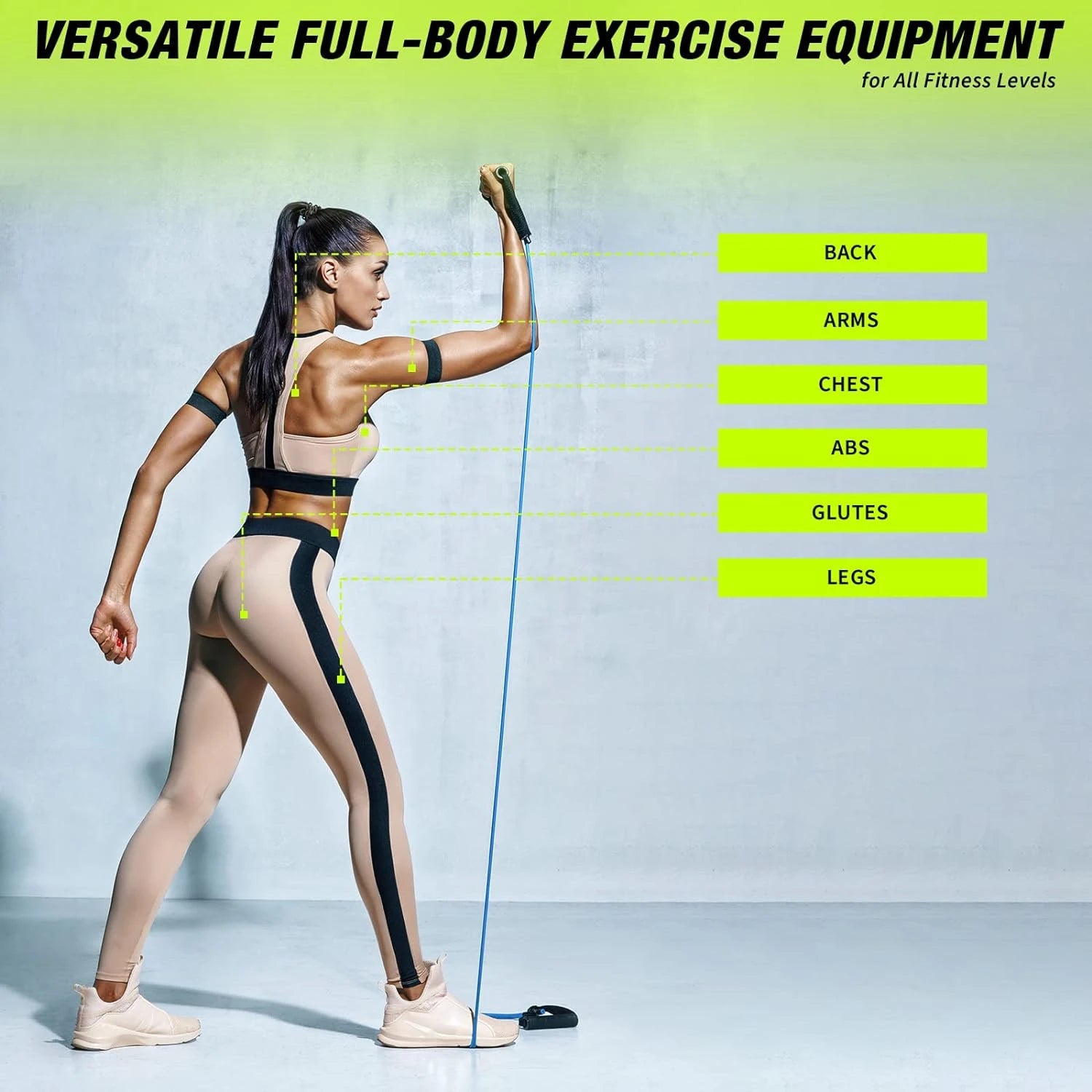 Ergonomic Fitness Resistance Bands Set