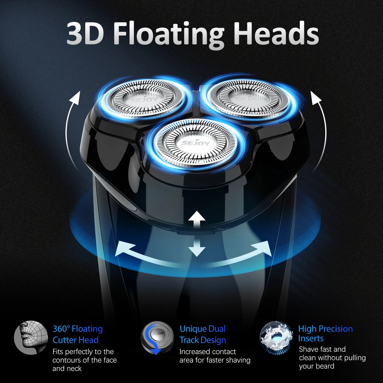 Sejoy 3D USB Rechargeable Waterproof Razor