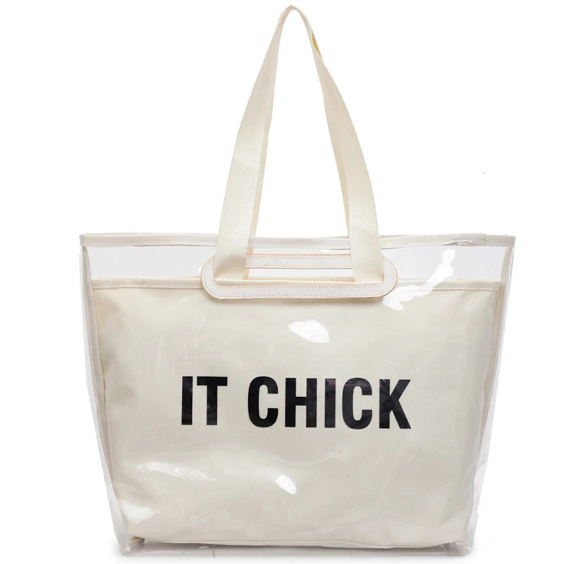Preppy Transparent Jelly Tote Bag