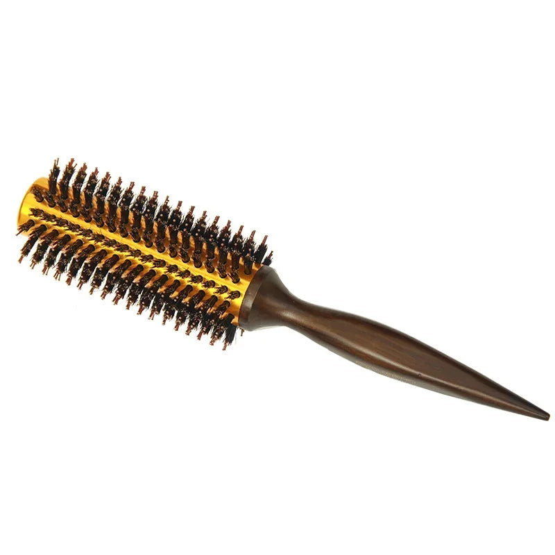 Boar Bristle Round Wooden Hair Brush