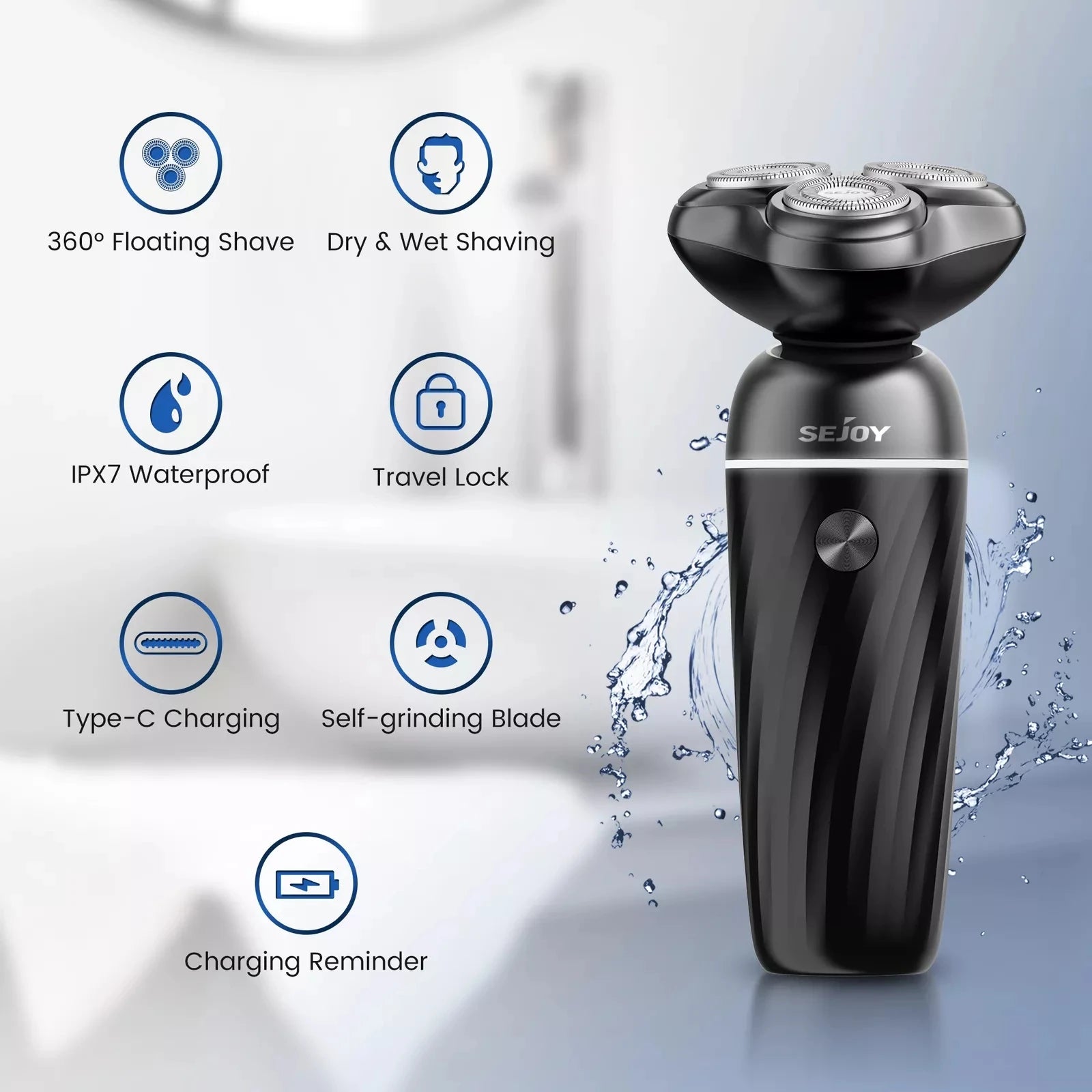Sejoy Waterproof IPX5 Electric Shaver