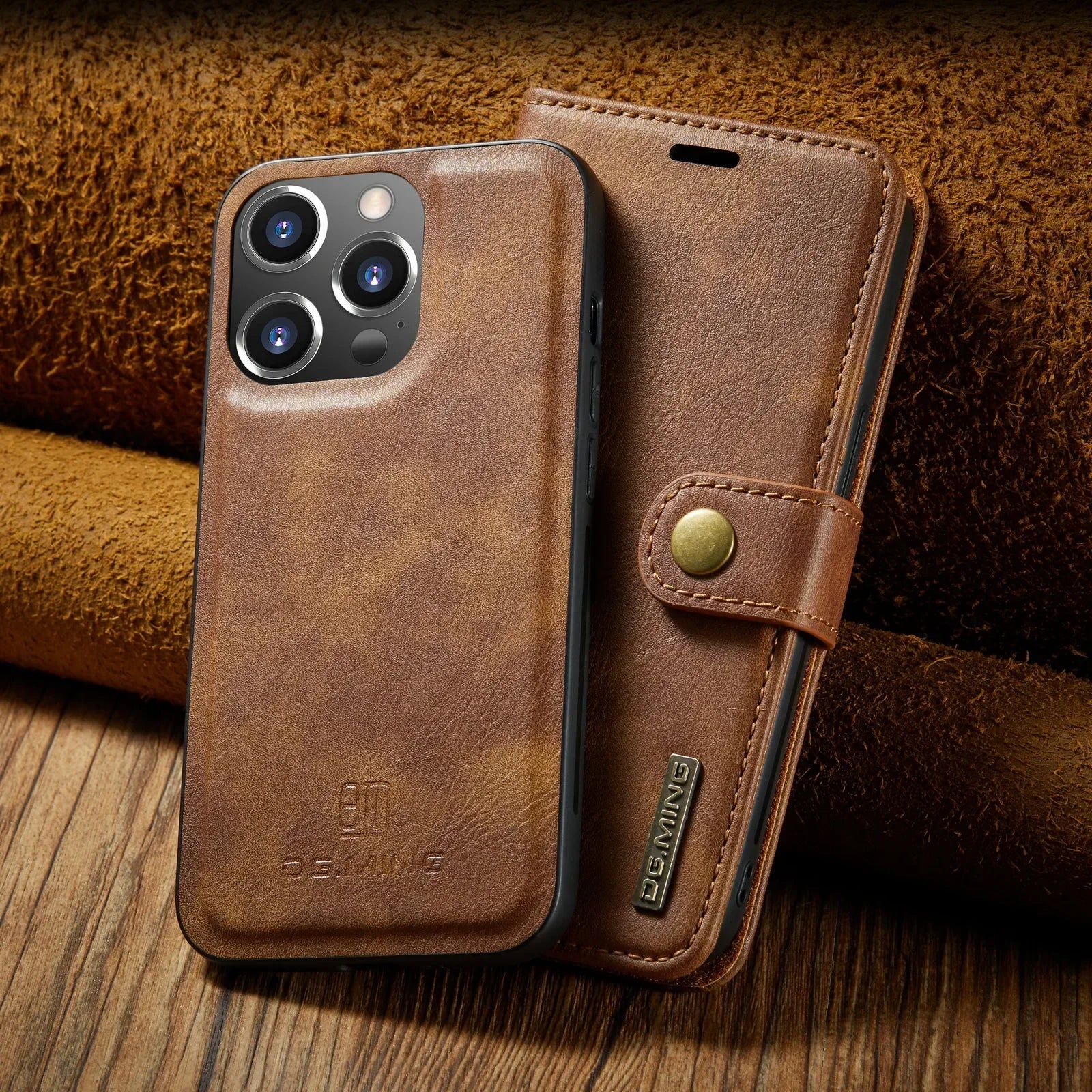 Magnetic Leather Wallet Case for iPhone