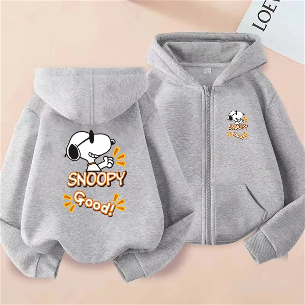 Disney Snoopy Kids Zip Hoodie – Pink