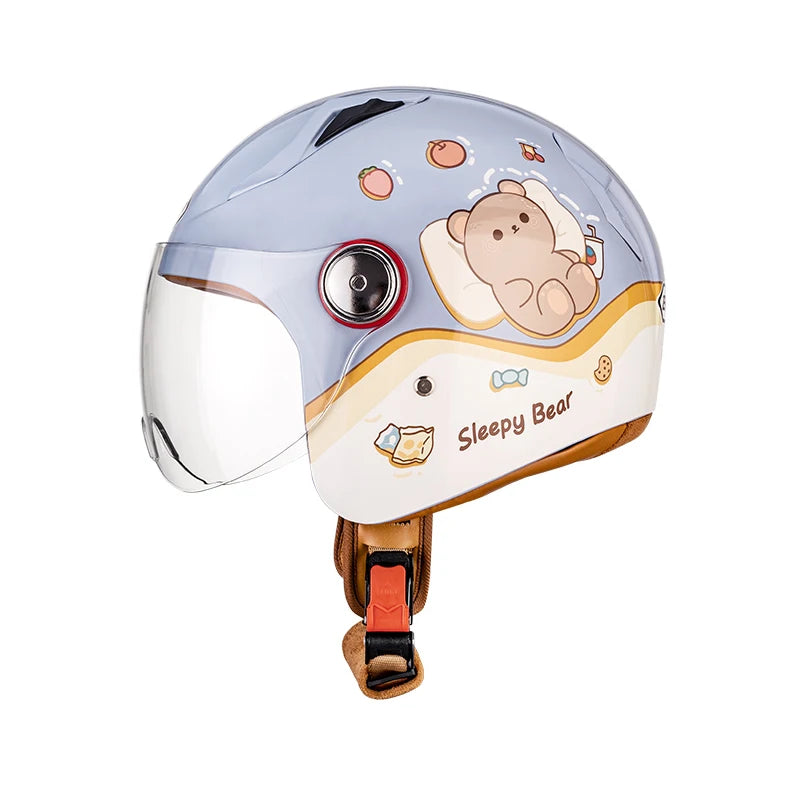 Cute Kids Motorcycle Helmet Open Face