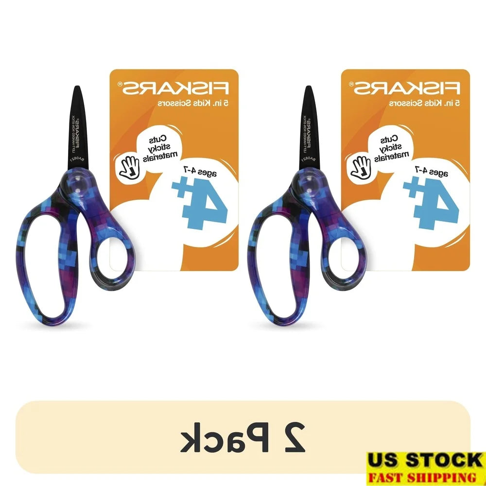 Left-Handed Kids Scissors 2 Pack 5 Inch
