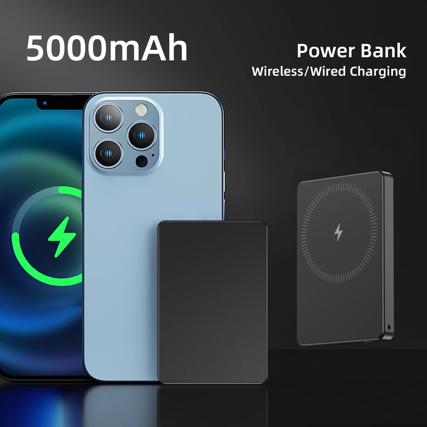 Magnetic 5000mAh Wireless Power Bank USB-C
