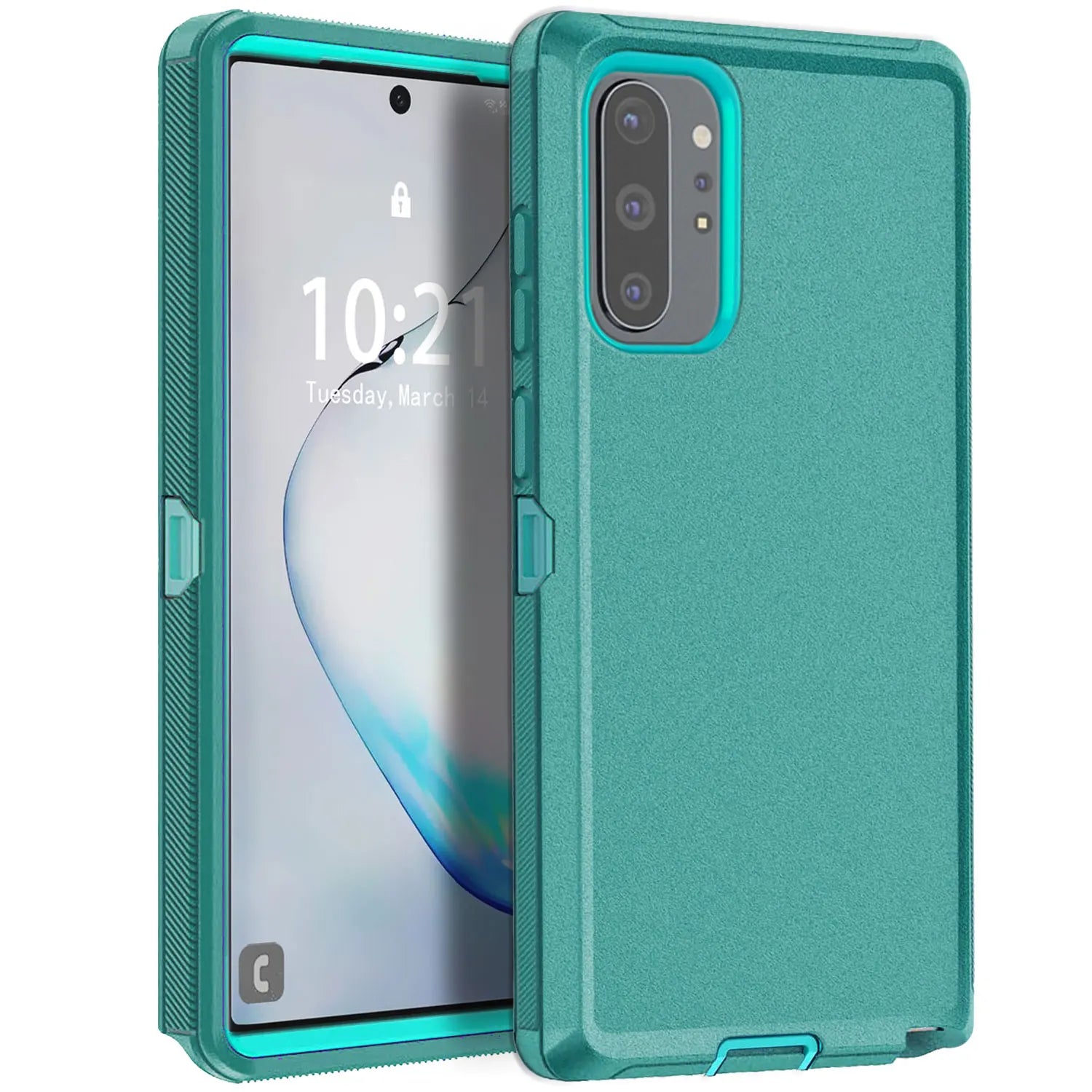 Green Galaxy Note10+ Rugged 3-in-1 Case