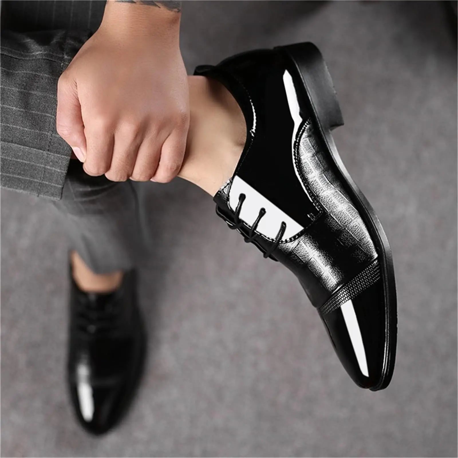 Men's Patent Leather Formal Oxford Shoes