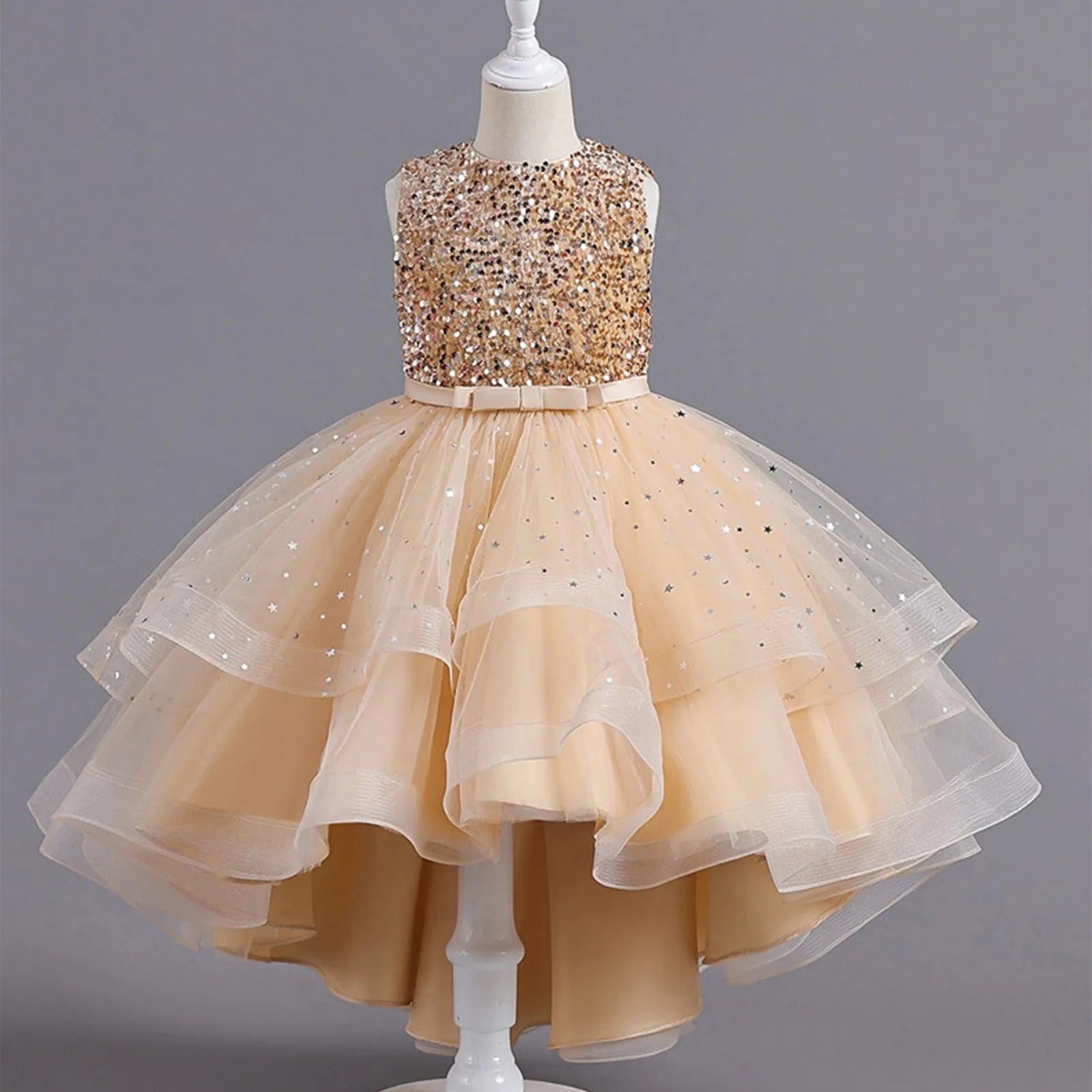 Ruffled Flower Girl Party Gown