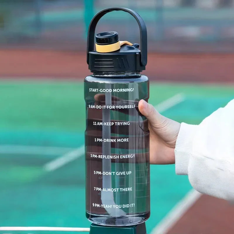 Large Sports Water Bottle with Straw