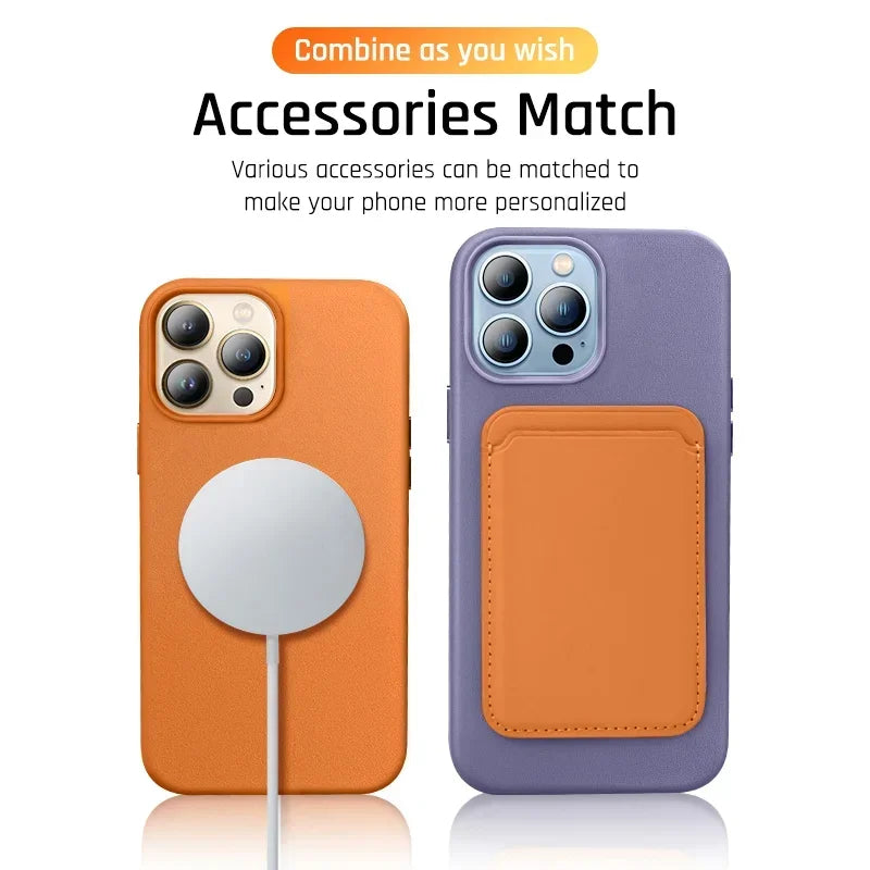 Leather MagSafe iPhone Case Cover