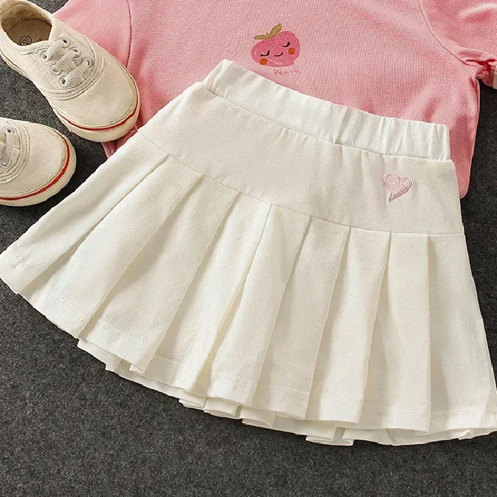 Girls Pleated Culottes with Shorts