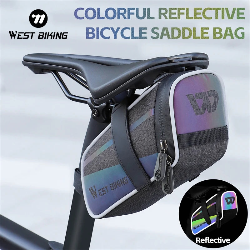 WEST BIKING Reflective Bike Saddle Bag