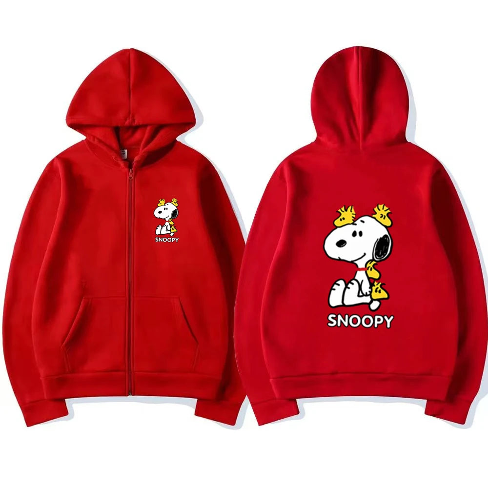 Disney Snoopy Kids Zip Hoodie – Pink