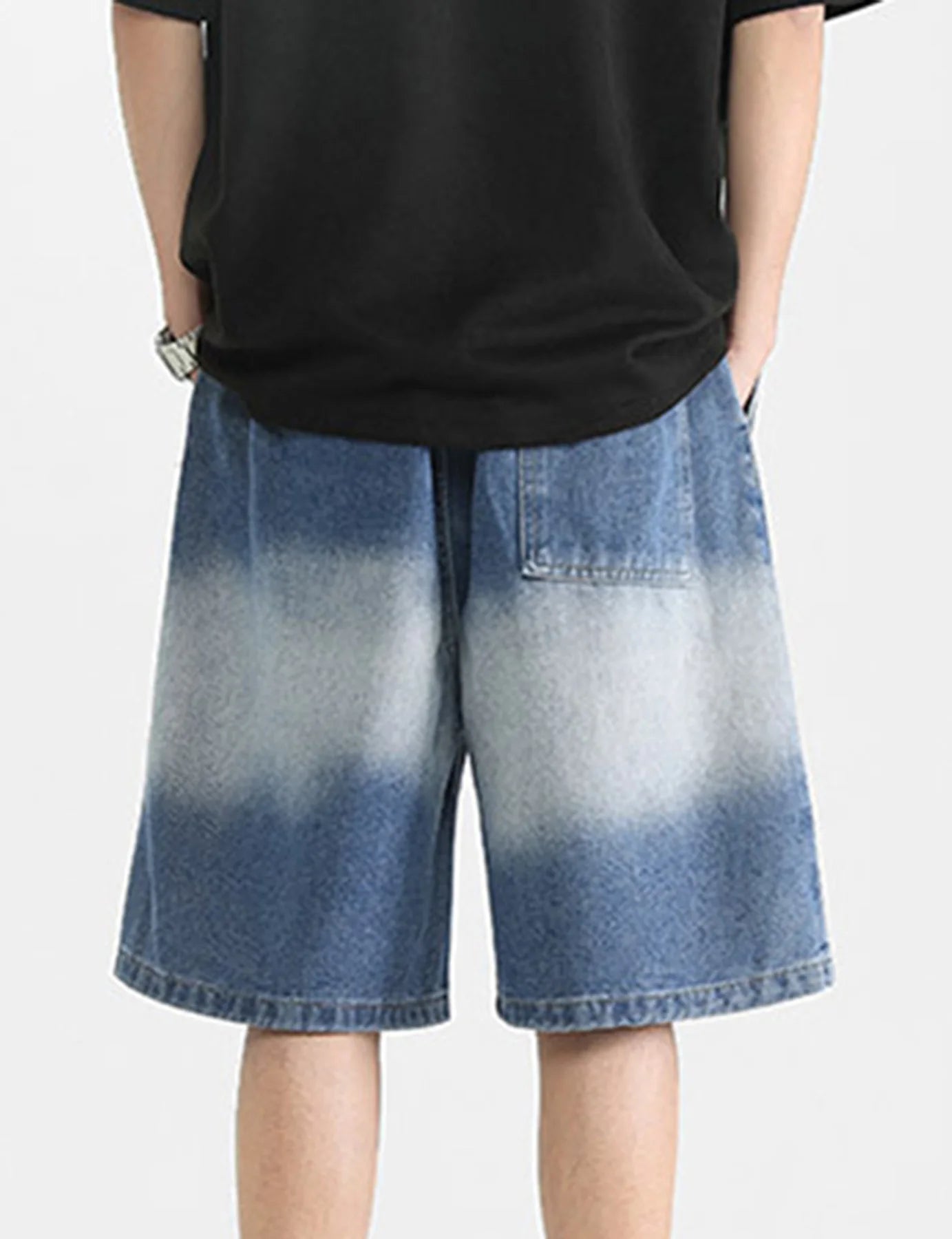Men's Summer Casual Denim Shorts with Drawstring Waist