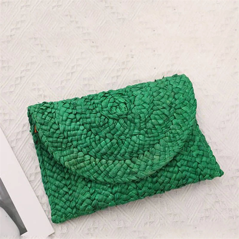 Corn Husk Straw Weave Summer Clutch